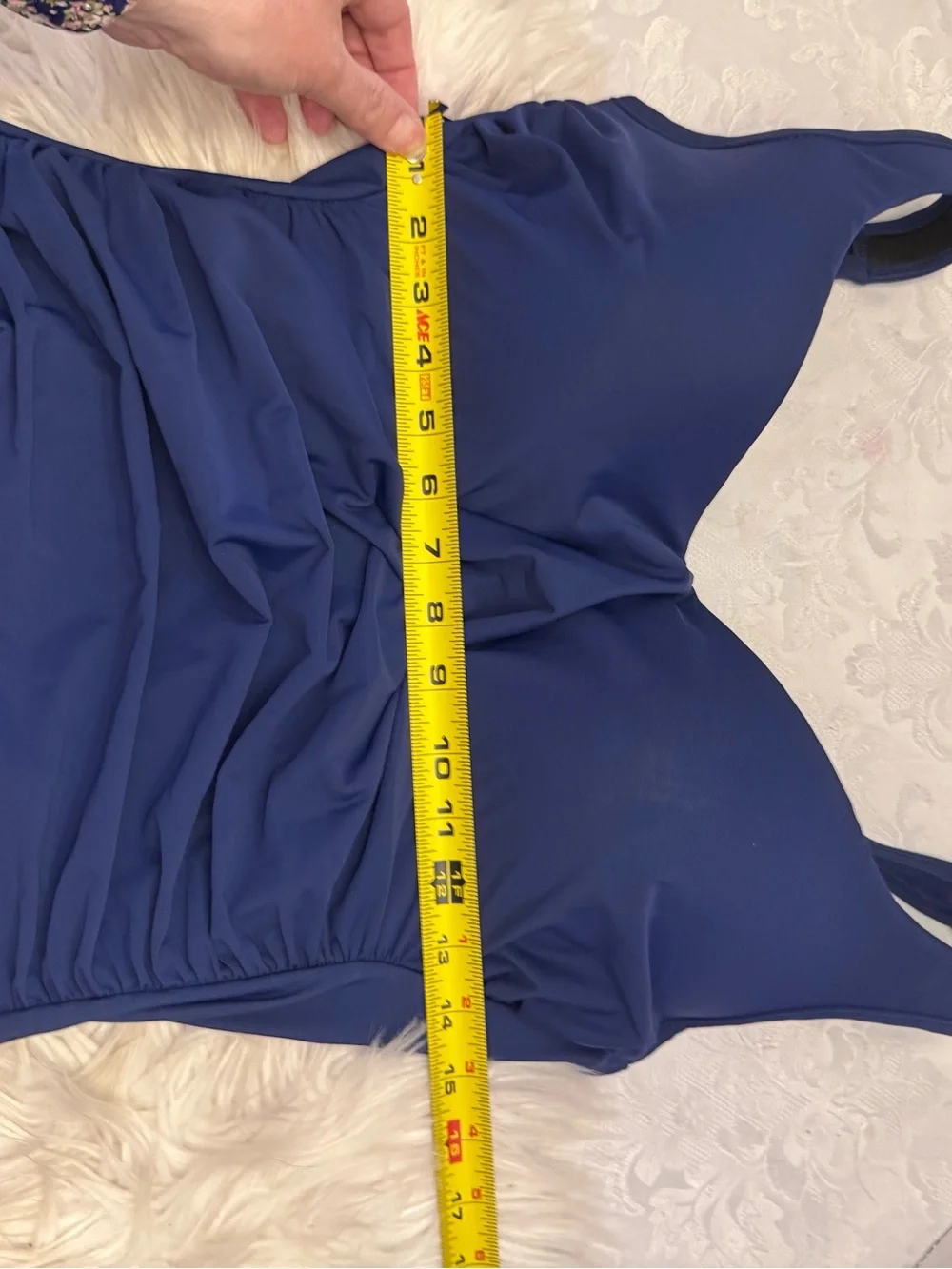 Miraclesuit 14 Amici One Piece Solid Blue Swimsuit Slimming V Neck Shirring Firm